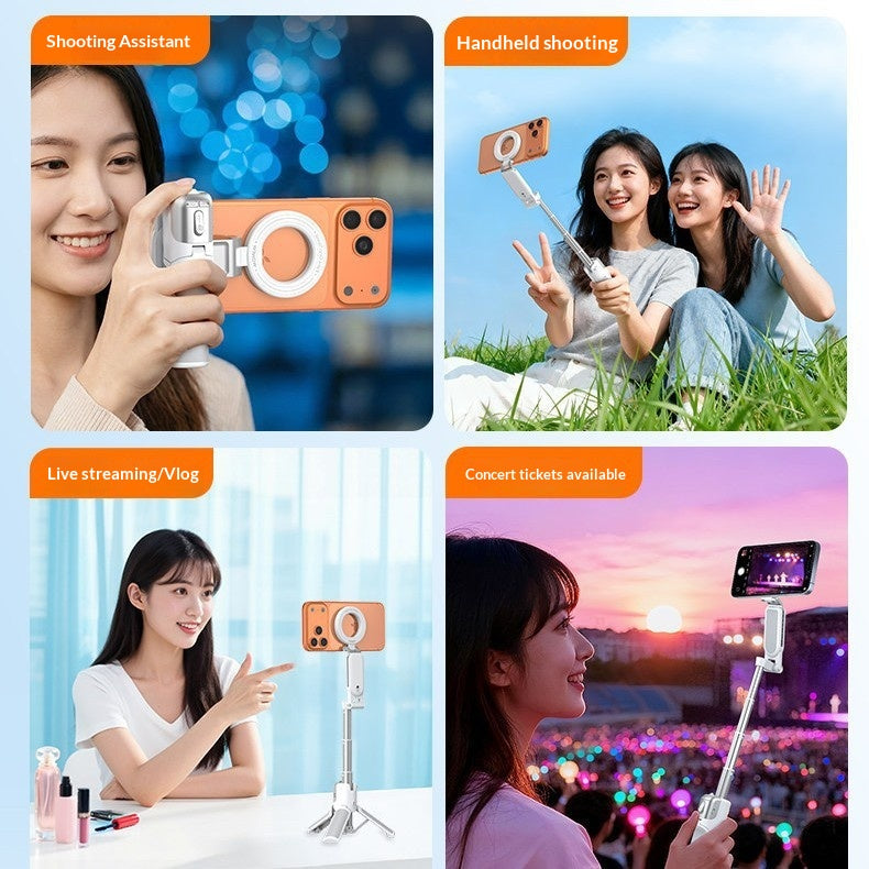 The Z3 in use — handheld shooting, selfies with friends, live streaming at a desk, and filming at a concert