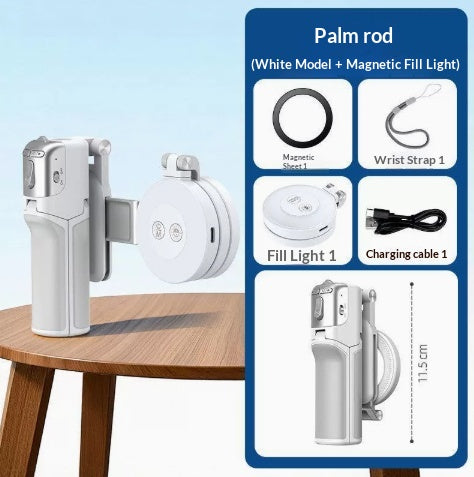 Z3 palm grip complete kit contents: grip, magnetic plate, wrist strap, fill light, charging cable