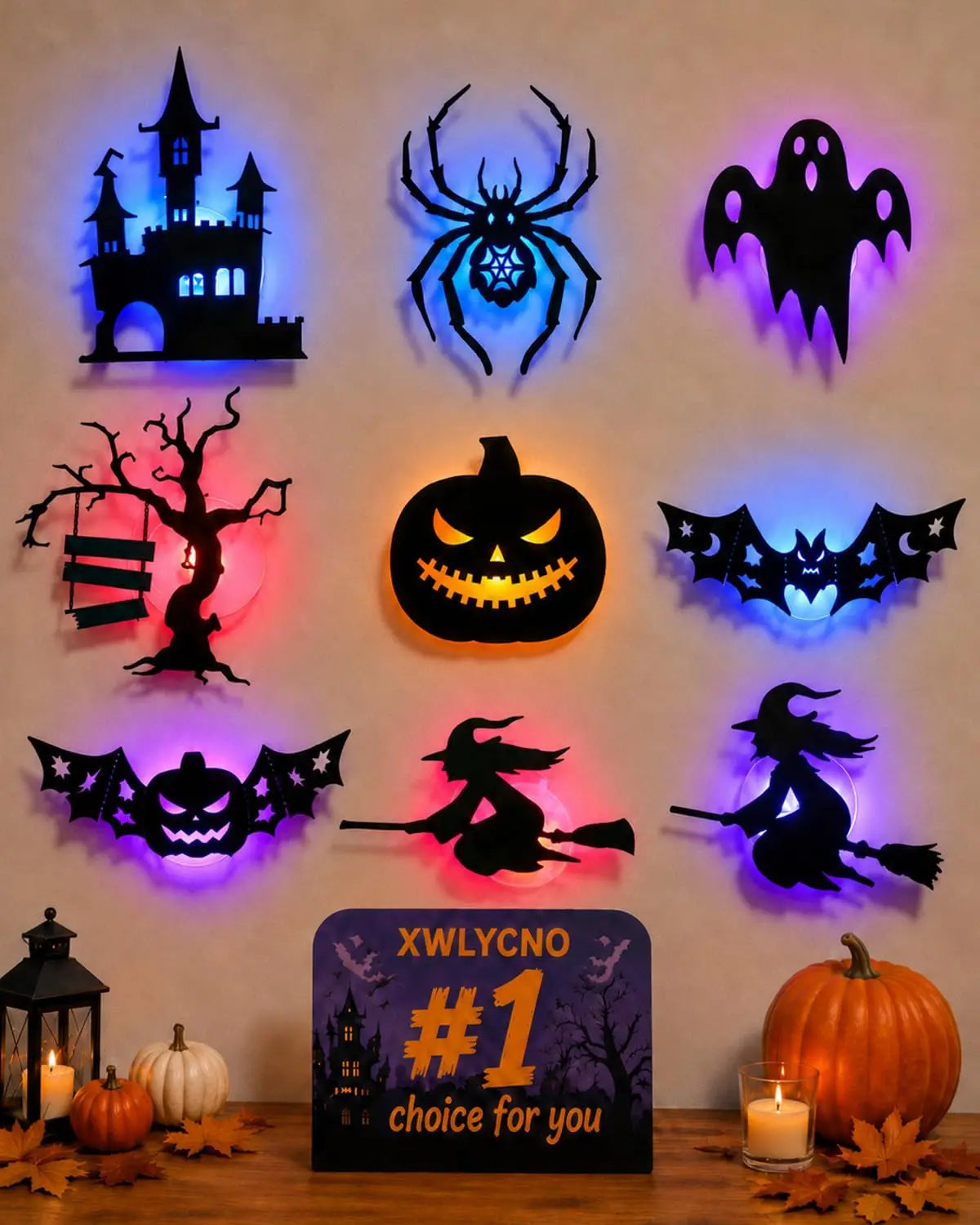 Spook 8 — LED Halloween Wall Silhouettes
