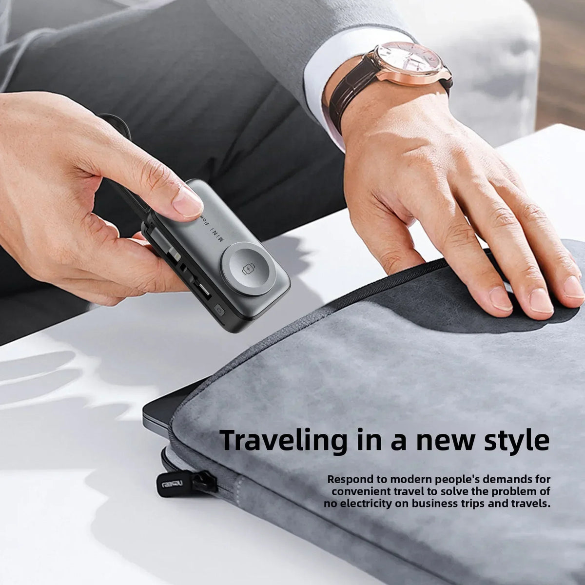 Pebble 5000 — Magnetic Power Bank with Kickstand