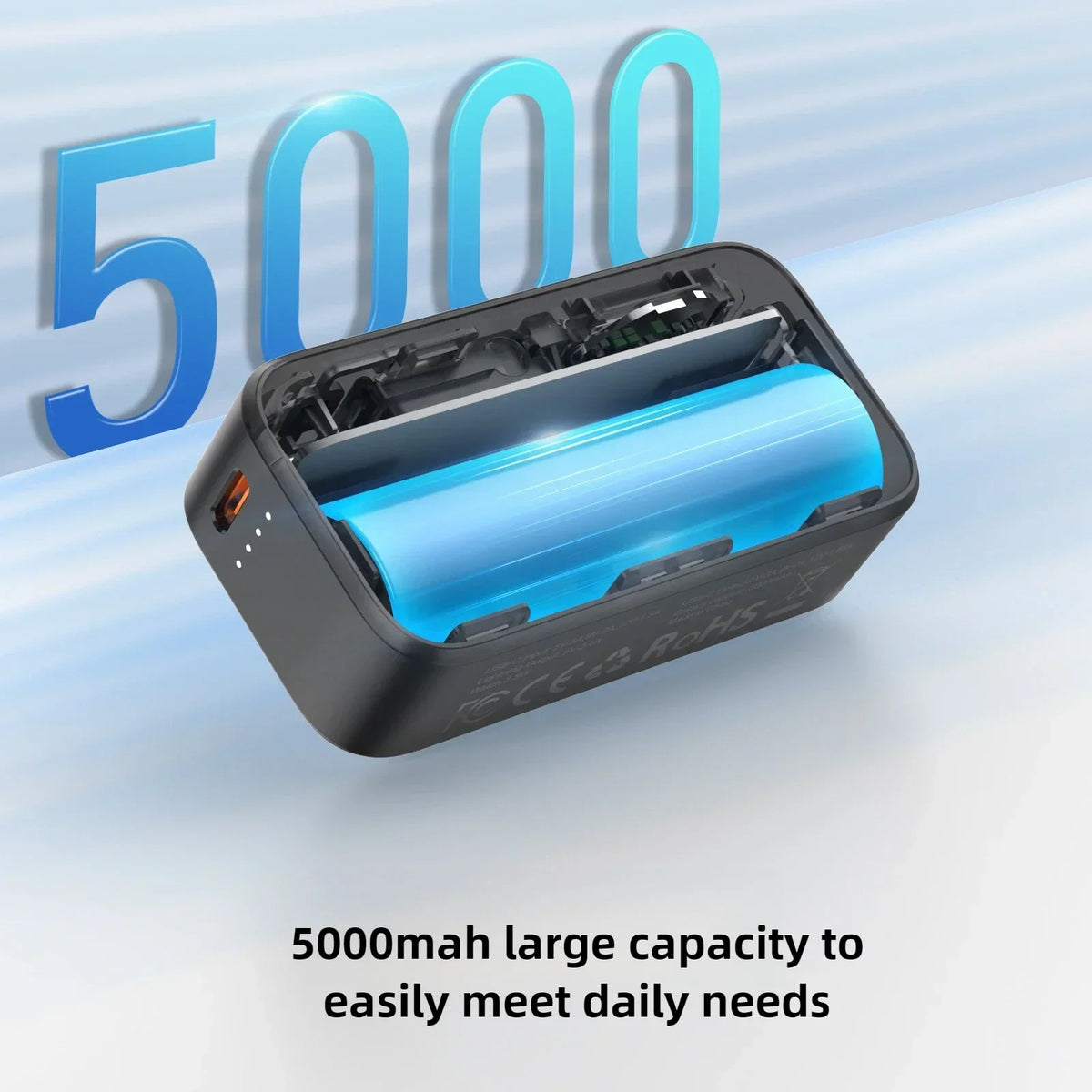 Pebble 5000 — Magnetic Power Bank with Kickstand